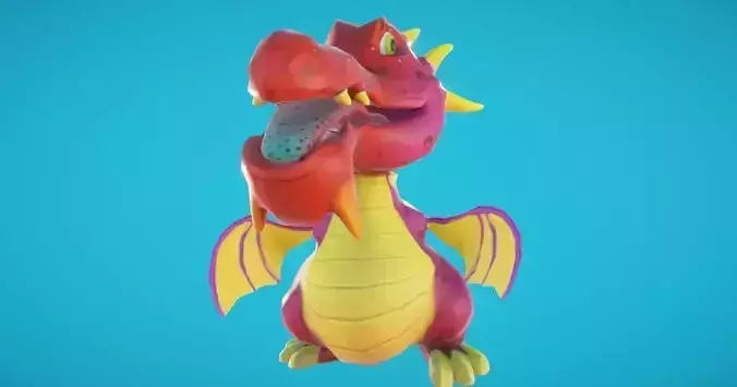 Baby Dragon Animated Low-poly 3D model