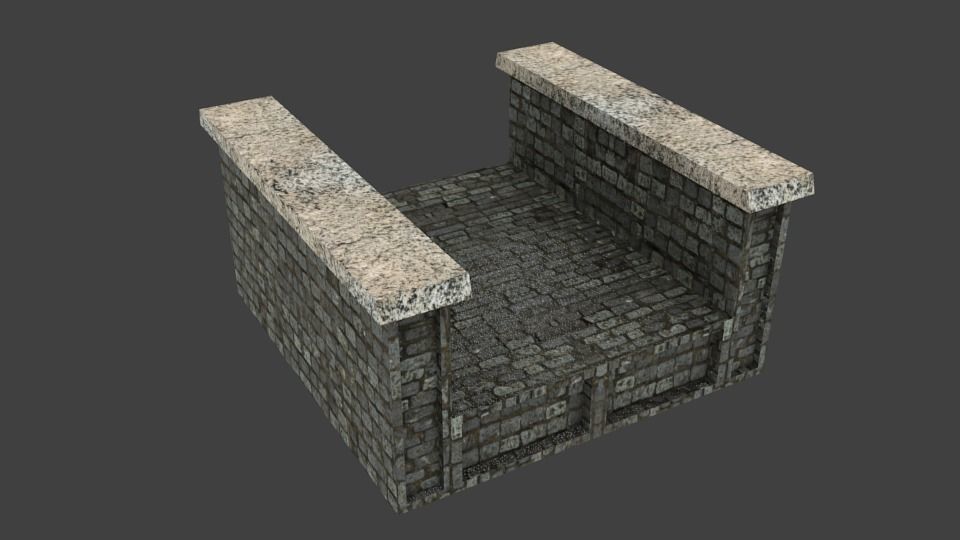 Brick Bridge  Free low-poly 3D model_3