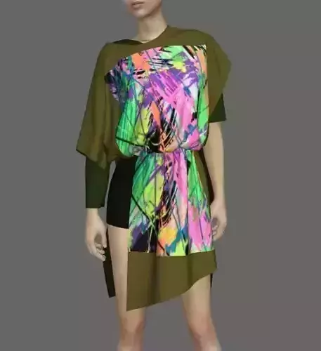 T-shirt dress Low-poly 3D model