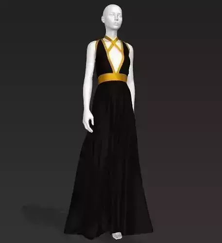 Woman black gown