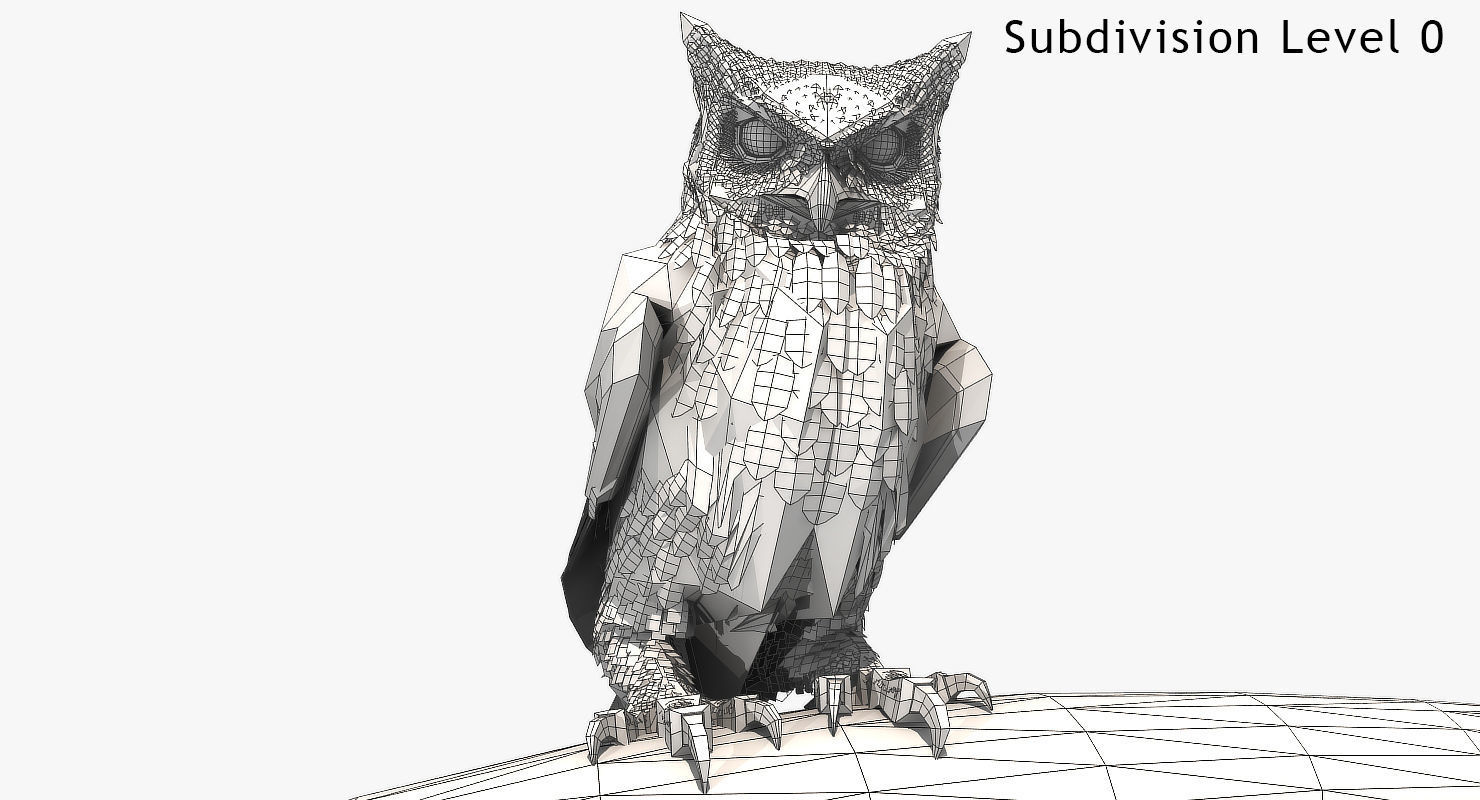 Great Horned Owl - rigged - animated - PBR - VRAY - Standard 3D model_11