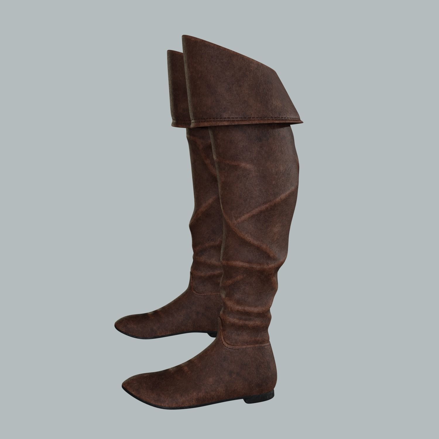 Female Boots Low-poly 3D model_1