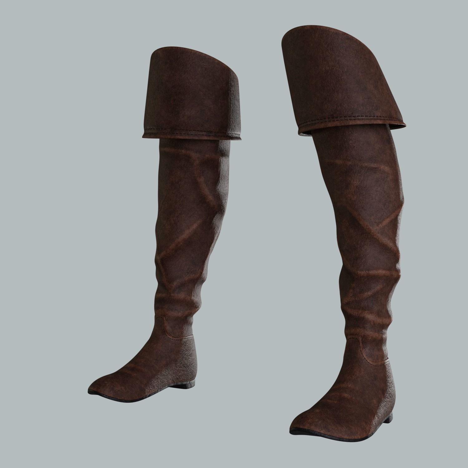Female Boots Low-poly 3D model_7