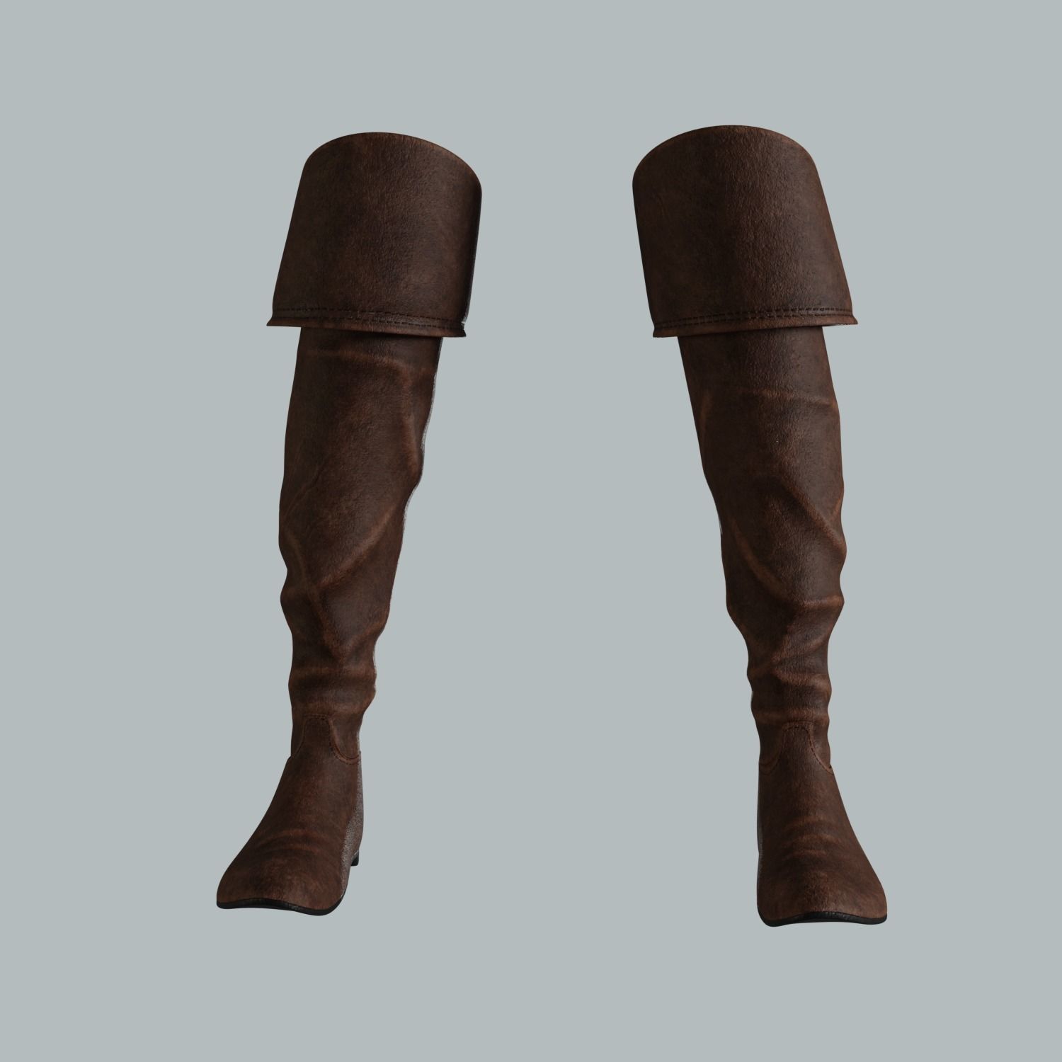 Female Boots Low-poly 3D model_3