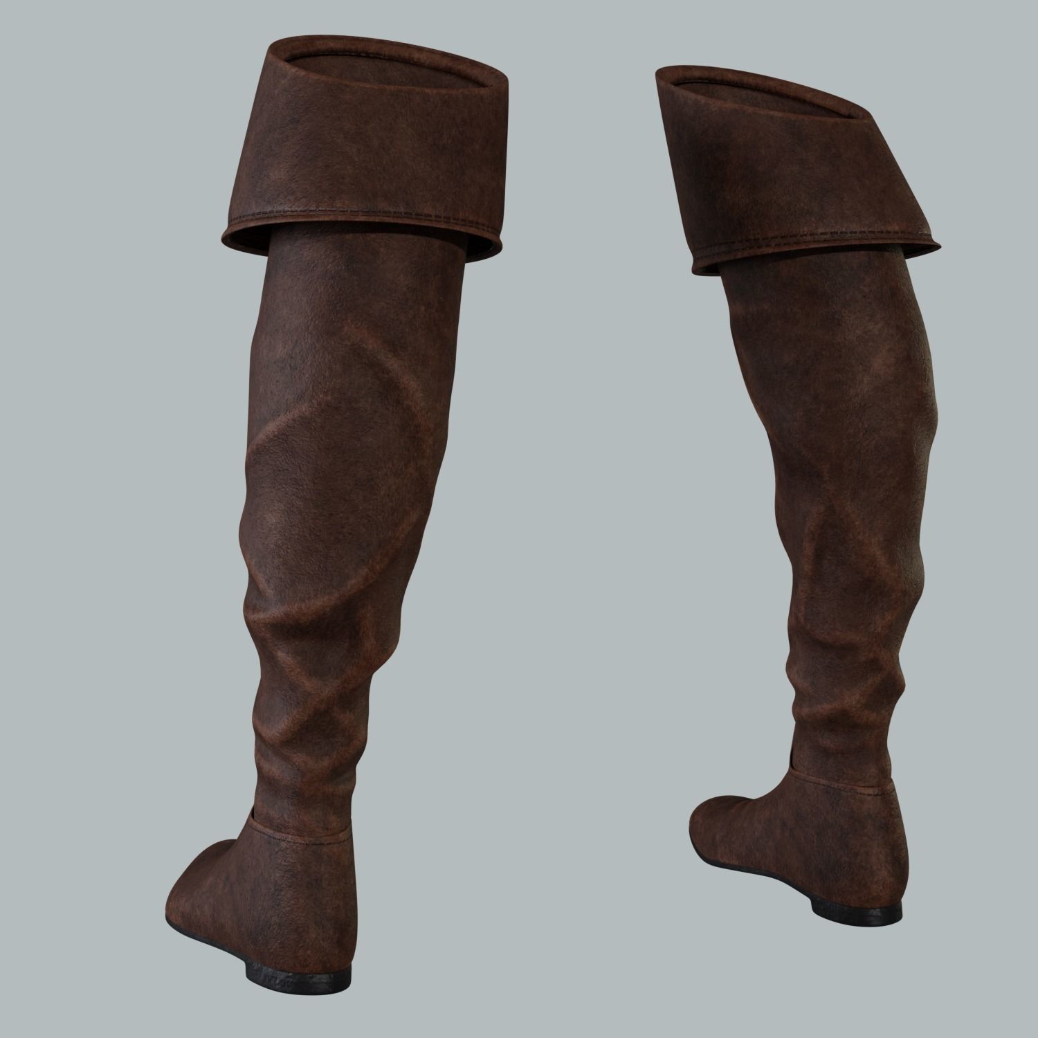 Female Boots Low-poly 3D model_4