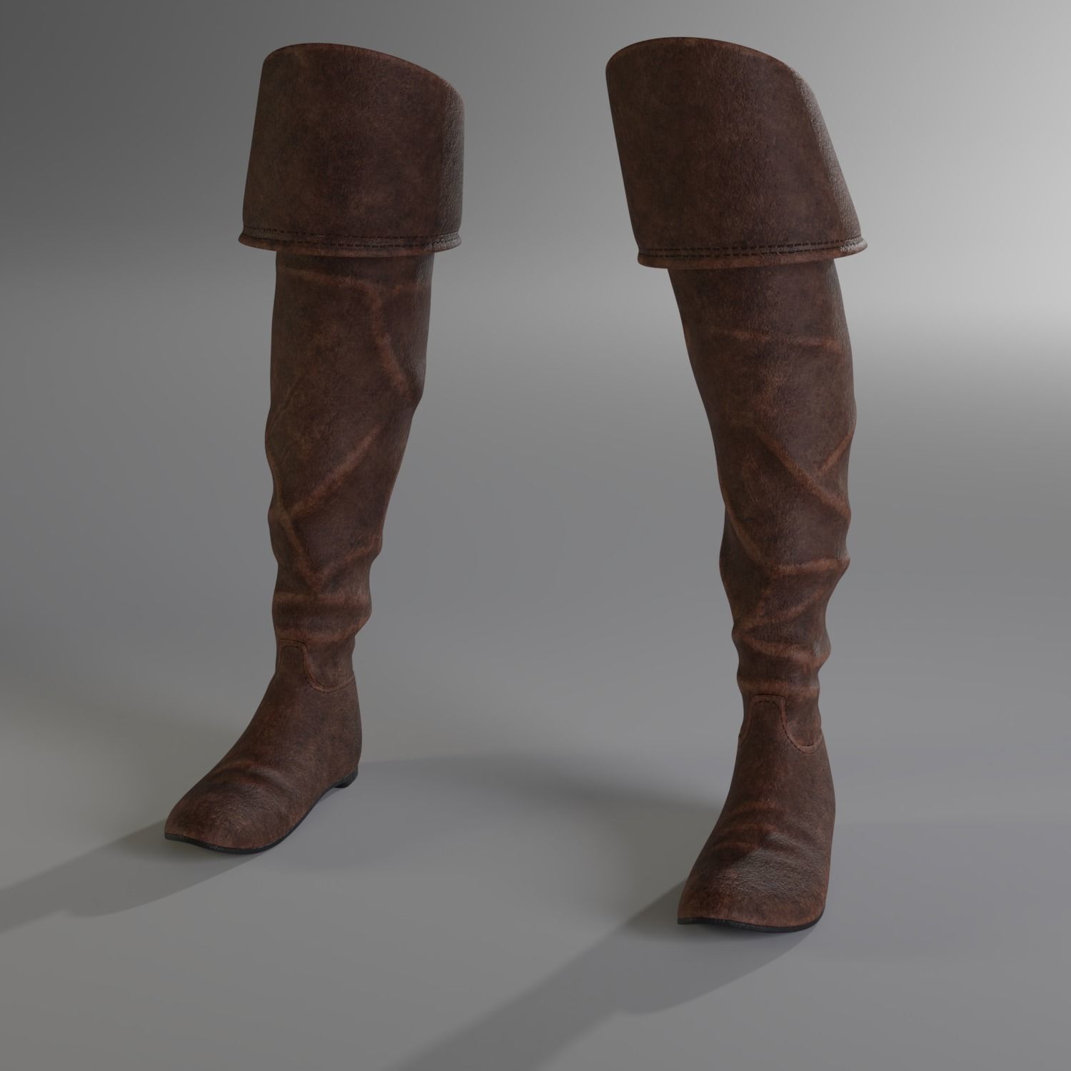 Female Boots Low-poly 3D model_6