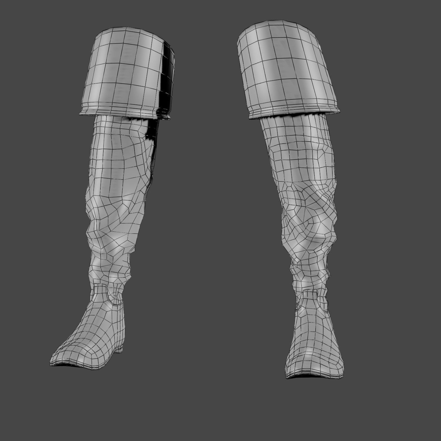 Female Boots Low-poly 3D model_9