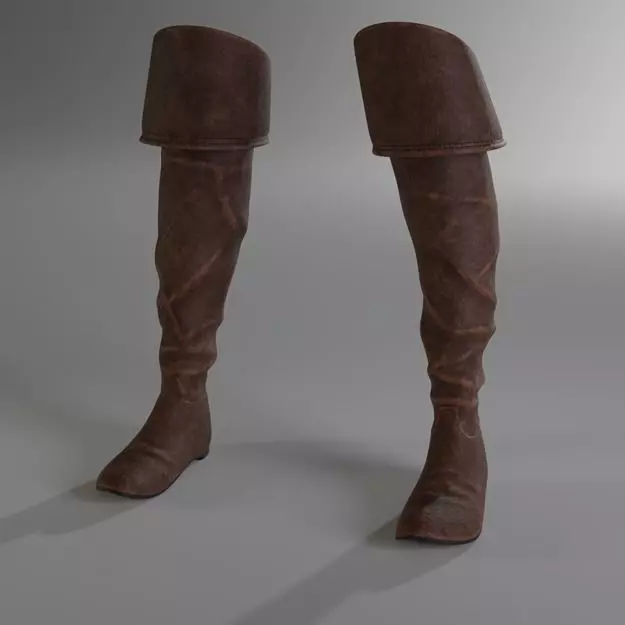 Female Boots Low-poly 3D model_0