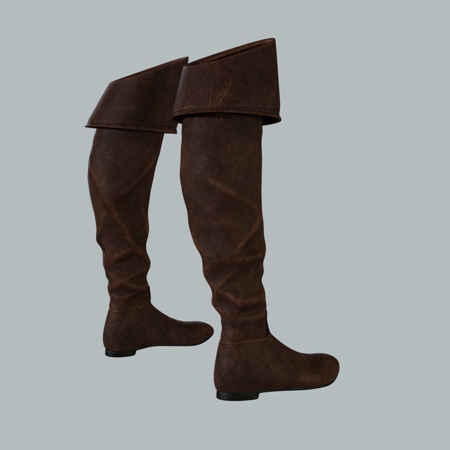 Female Boots Low-poly 3D model_5
