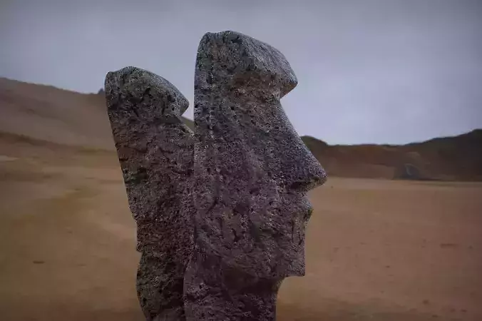 Moai Statues Low-poly 3D model