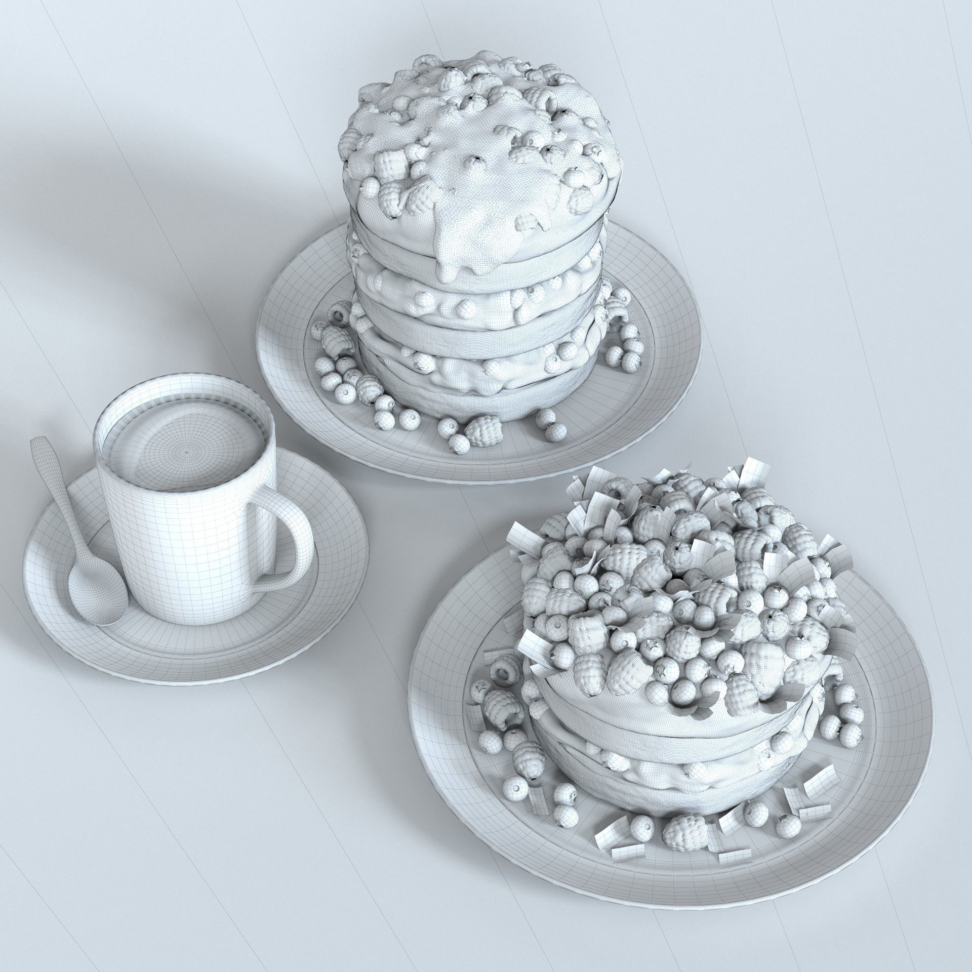 Biscuit with berries 3D model_12