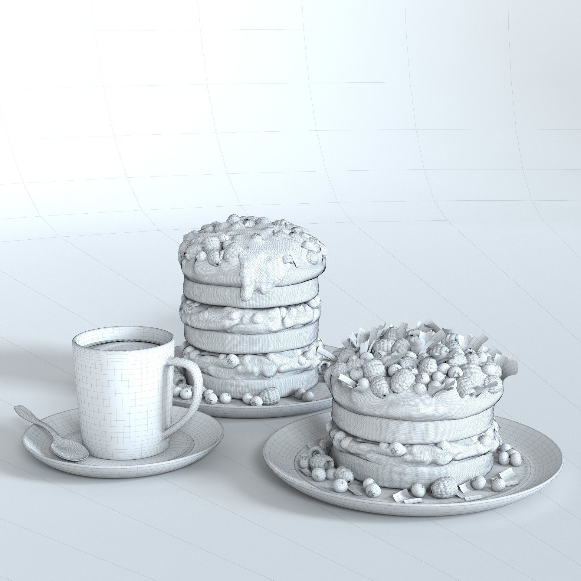 Biscuit with berries 3D model_13
