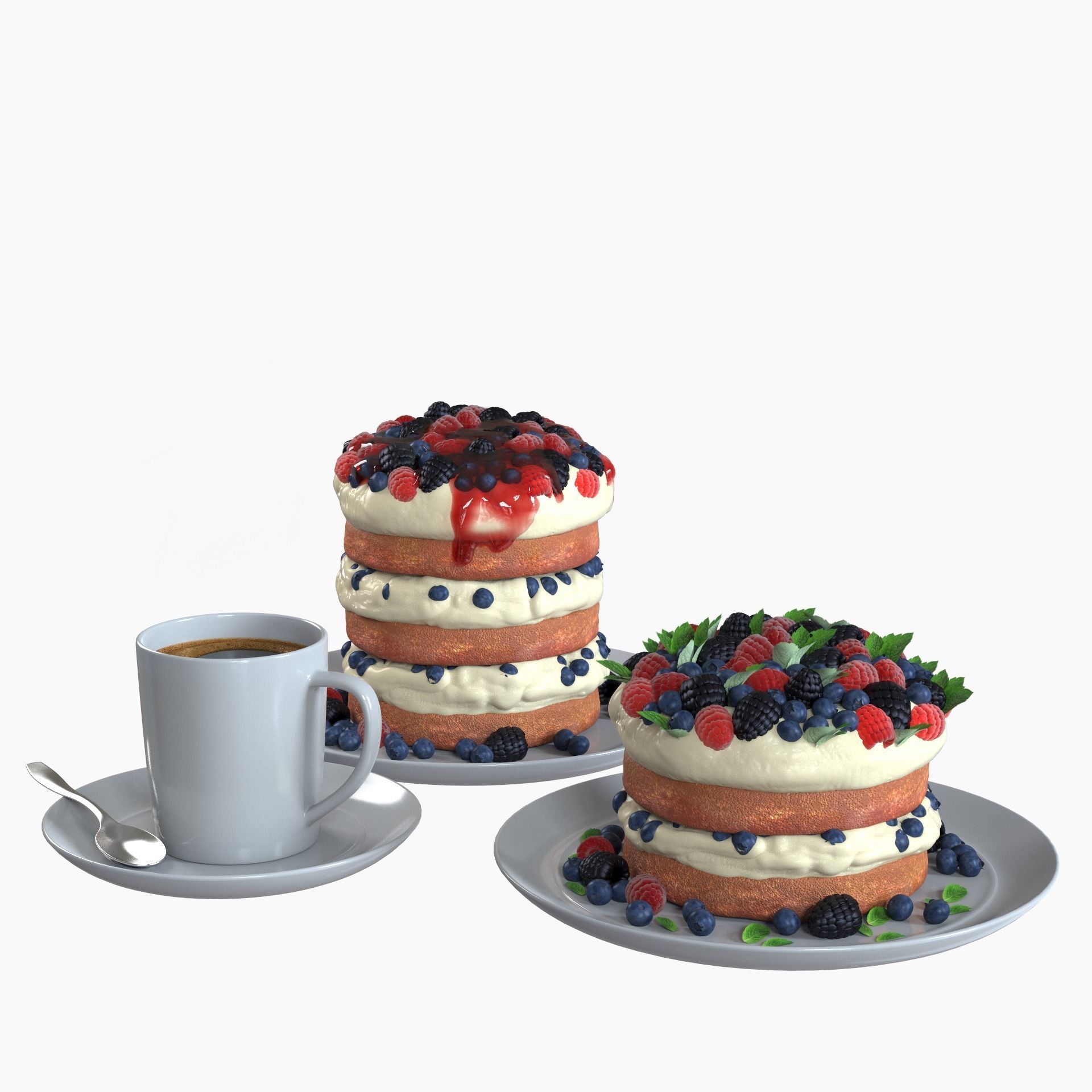 Biscuit with berries 3D model_8