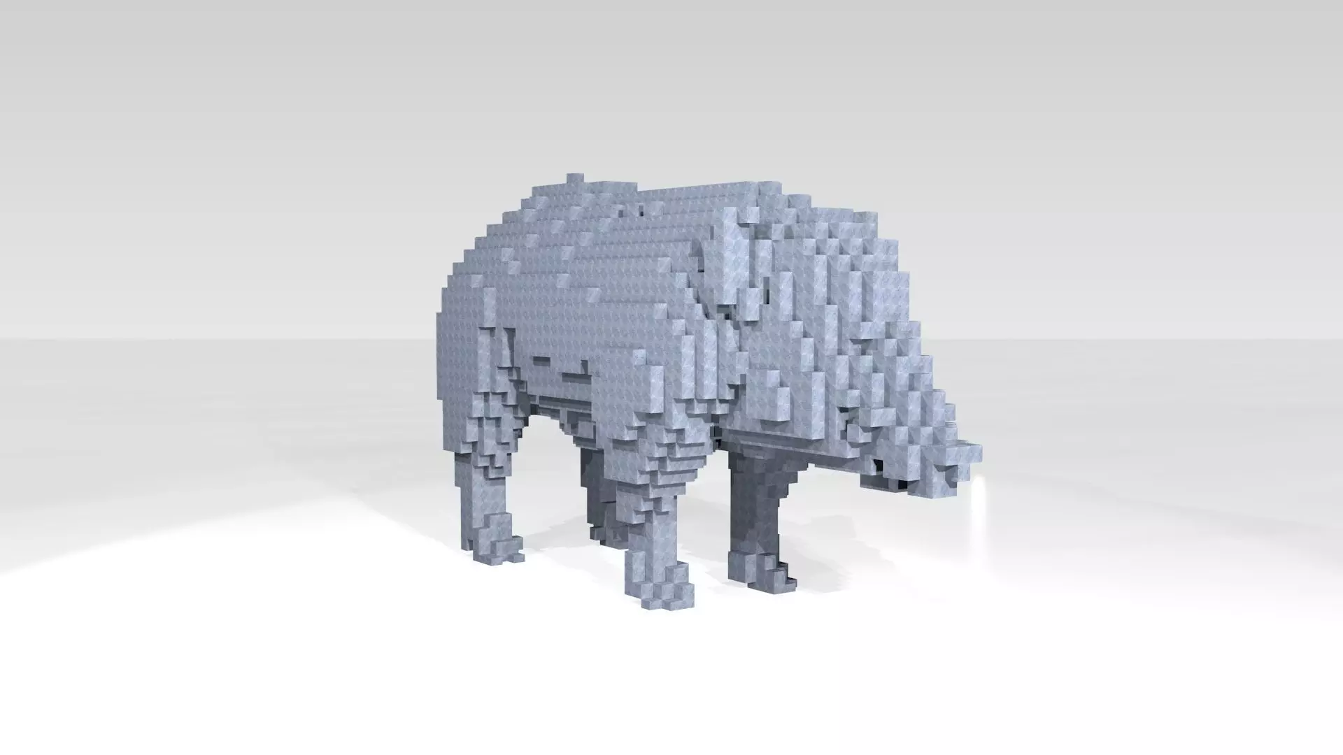 Wildboar Voxel 3D model_1