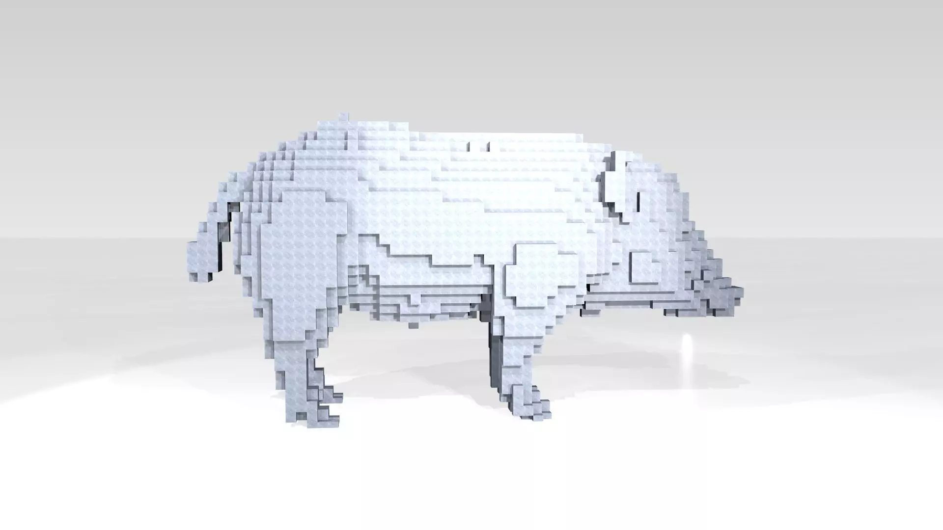 Wildboar Voxel 3D model_2
