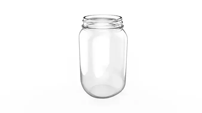 Glass Mason Jar 16oz Free 3D model
