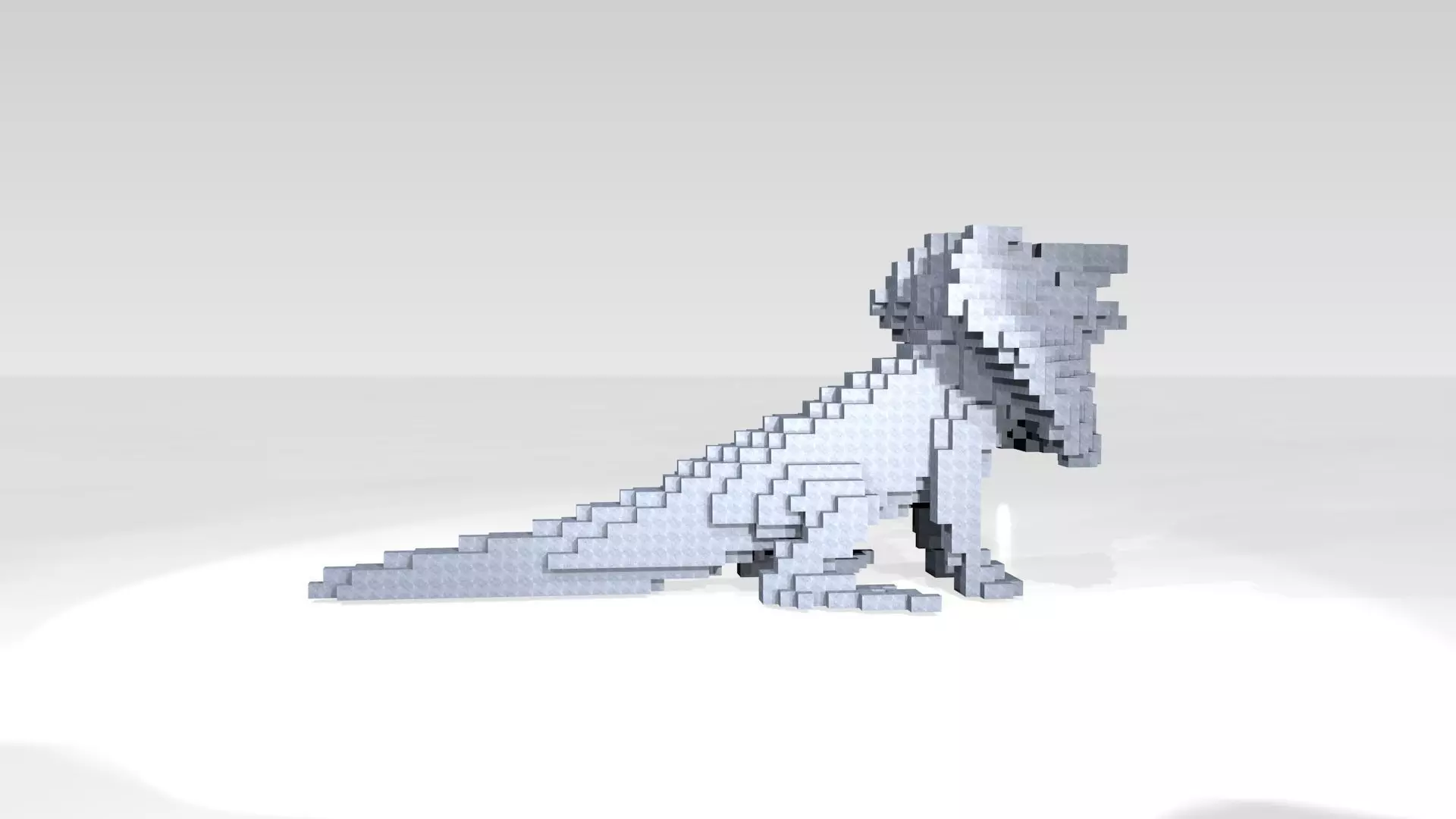Frilledlizard Voxel 3D model_2