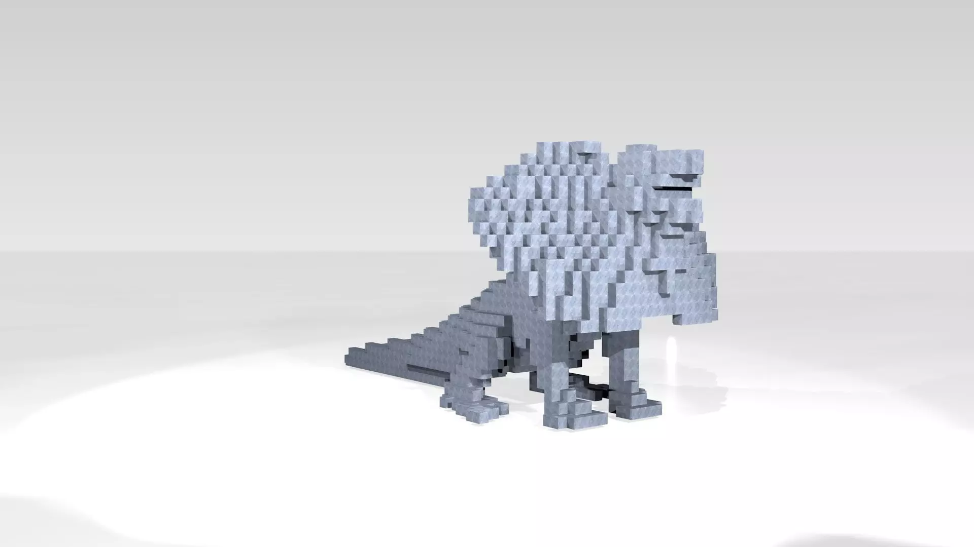 Frilledlizard Voxel 3D model_1