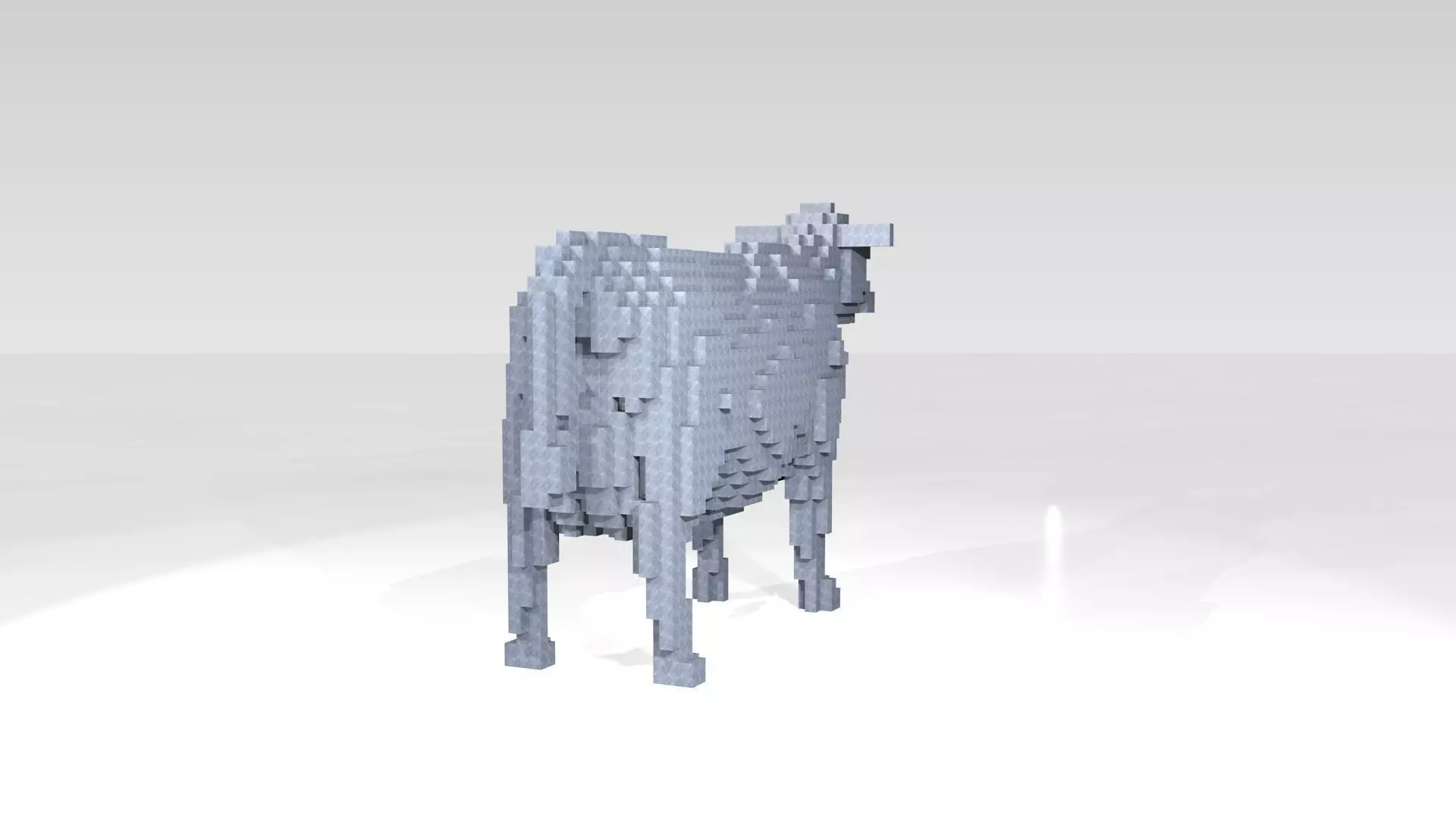 Cow Voxel 3D model_3