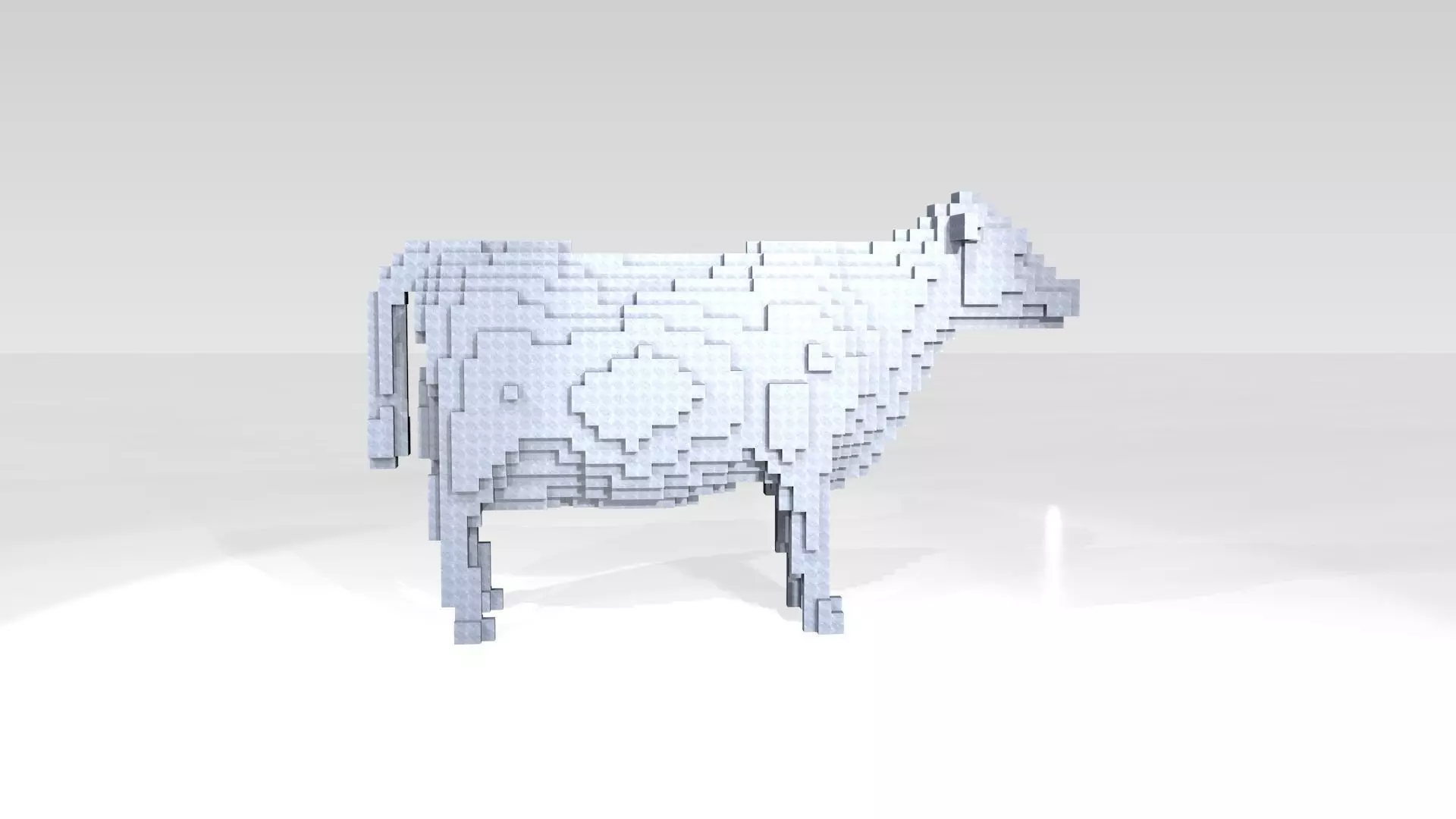 Cow Voxel 3D model_2