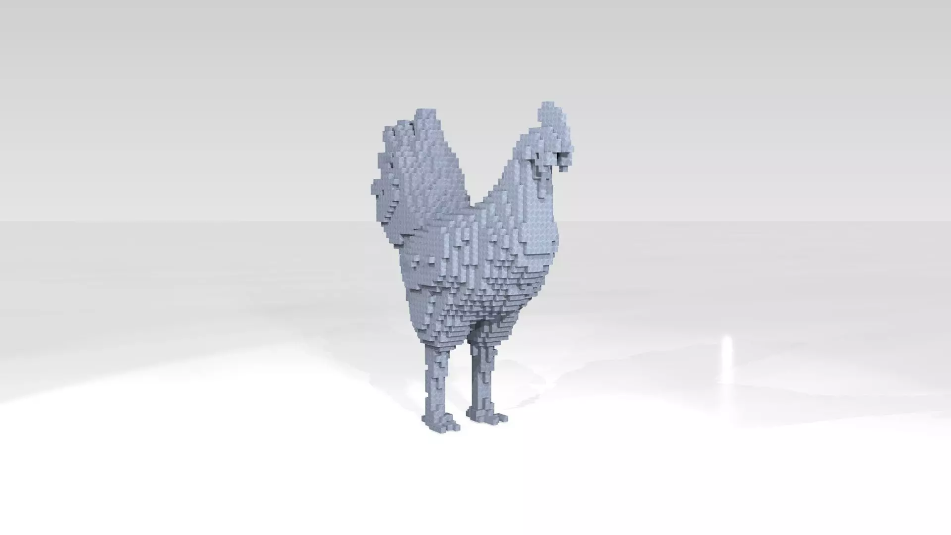 Chiken Voxel 3D model_1
