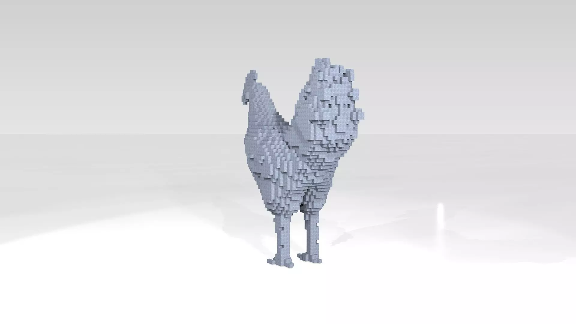Chiken Voxel 3D model_4