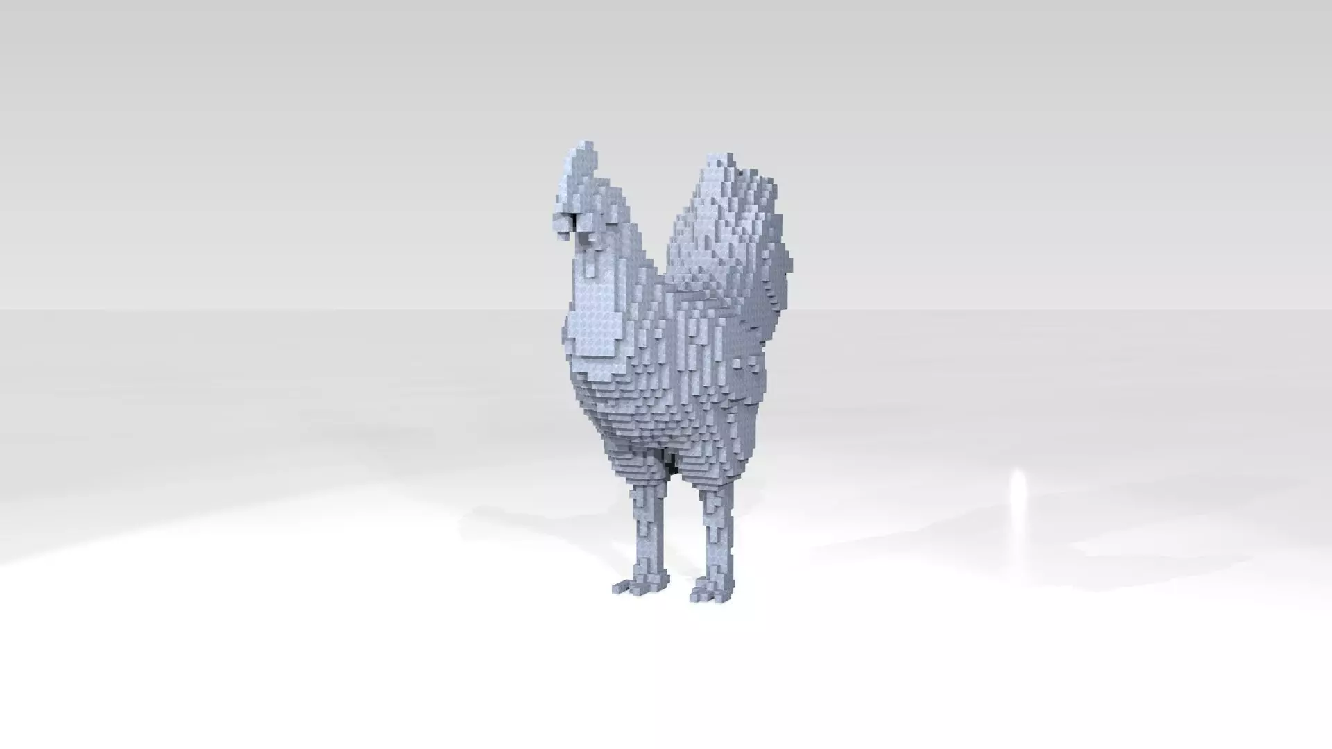 Chiken Voxel 3D model_0