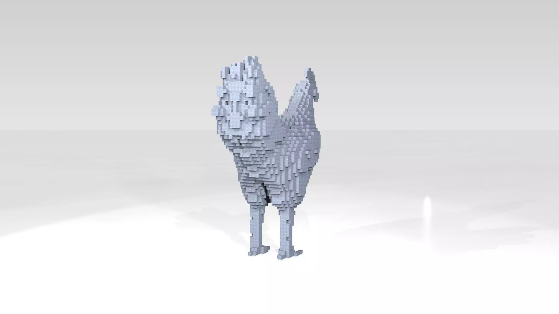 Chiken Voxel 3D model_3