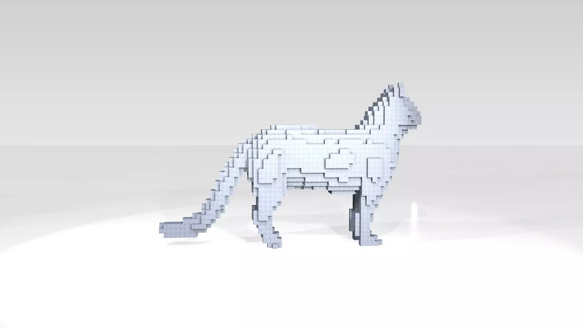 Cat Voxel 3D model_2