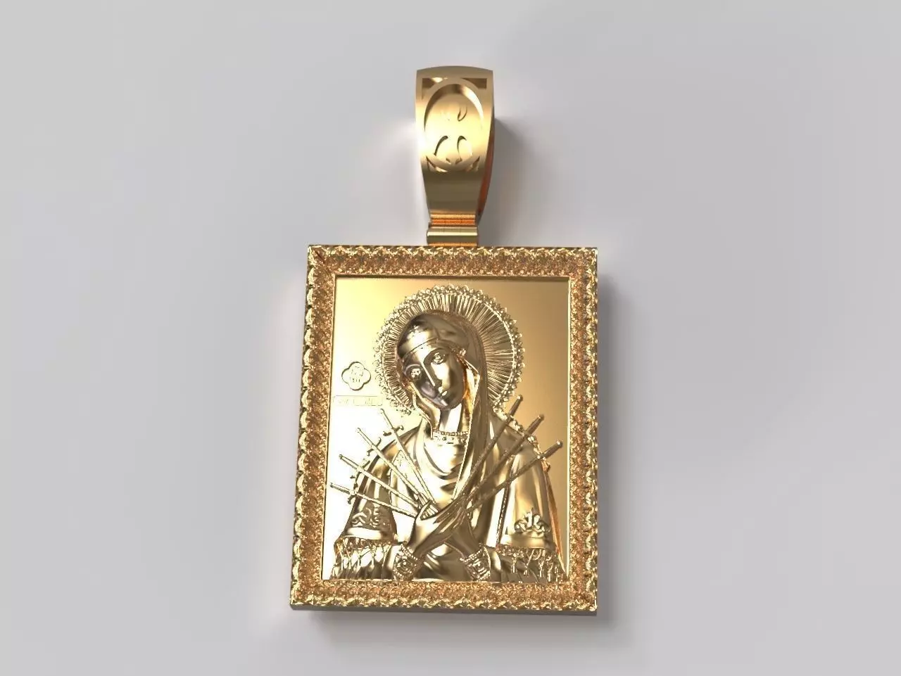 Icon of the Seven-arrows Mother of God 3D print model_0