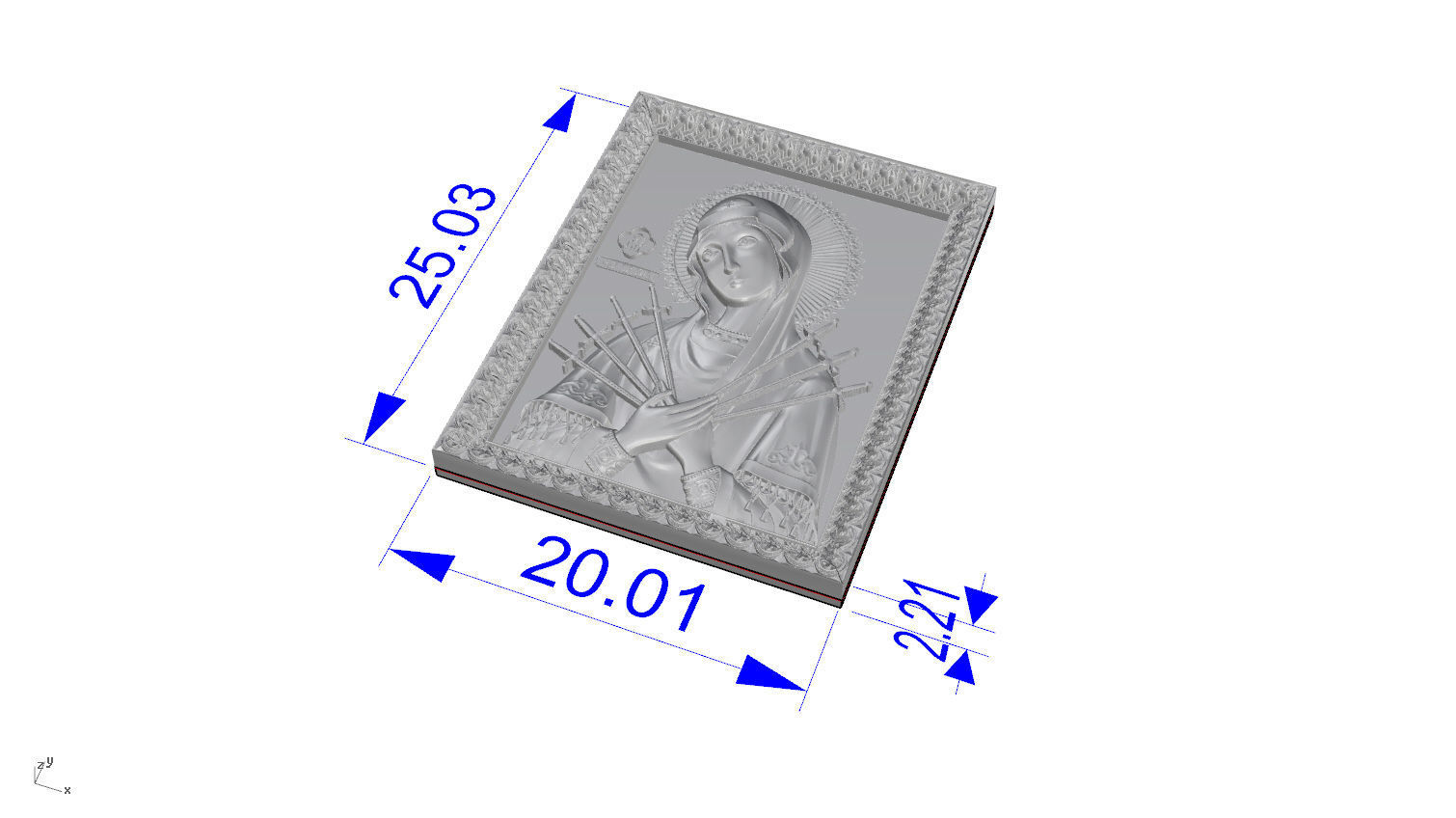 Icon of the Seven-arrows Mother of God 3D print model_2