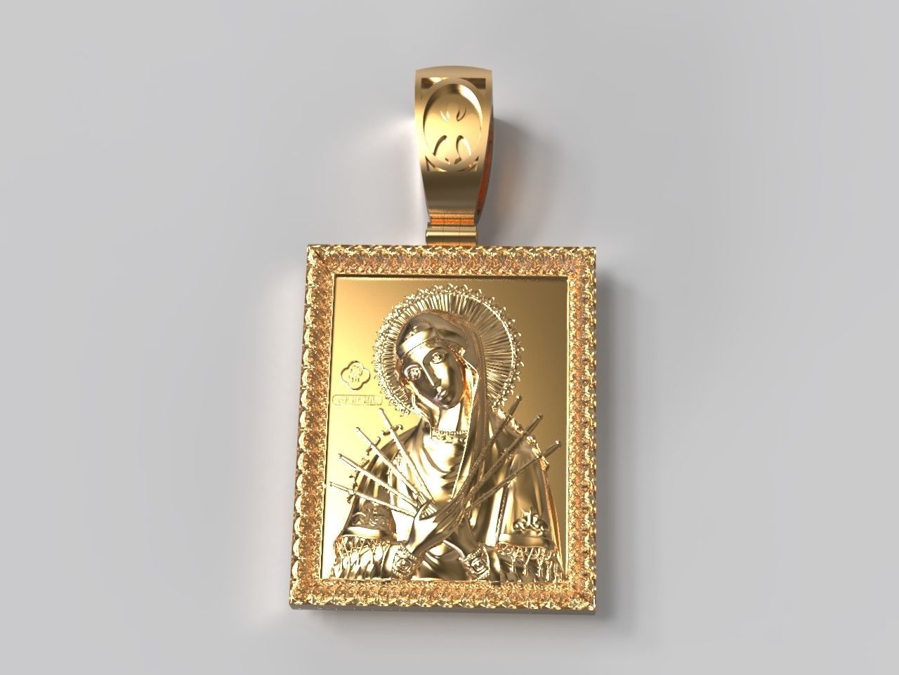 Icon of the Seven-arrows Mother of God 3D print model_1