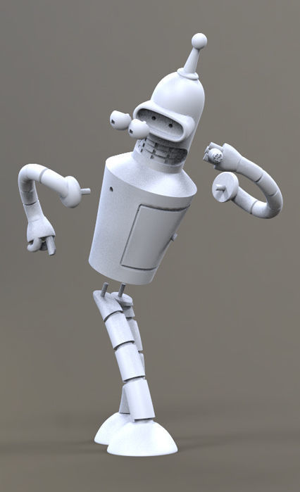 bender 3d model robot hd wallpaper 3D print model_4