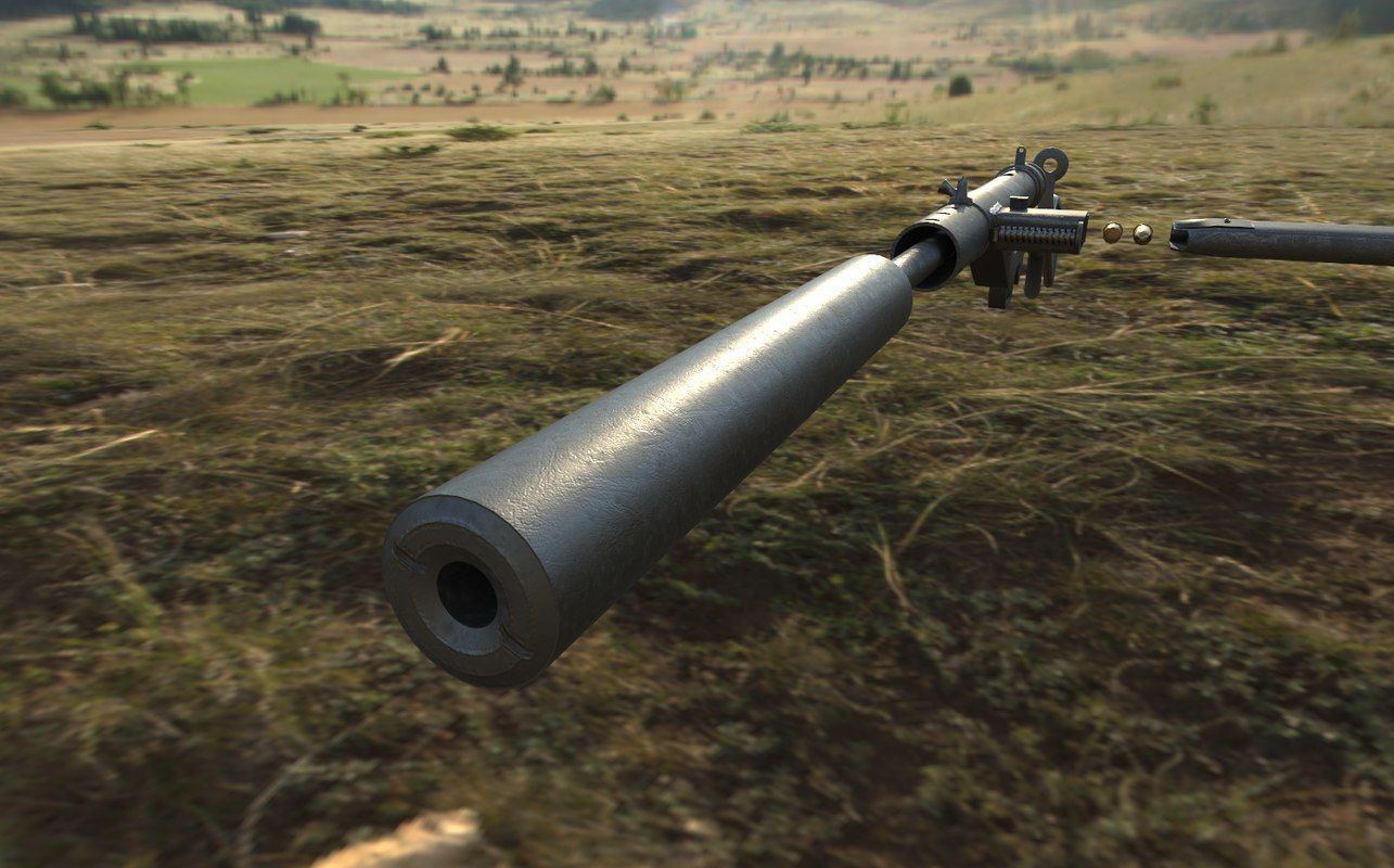 Sten Submachine gun Low-poly 3D model_1