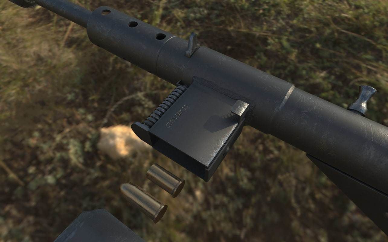 Sten Submachine gun Low-poly 3D model_5