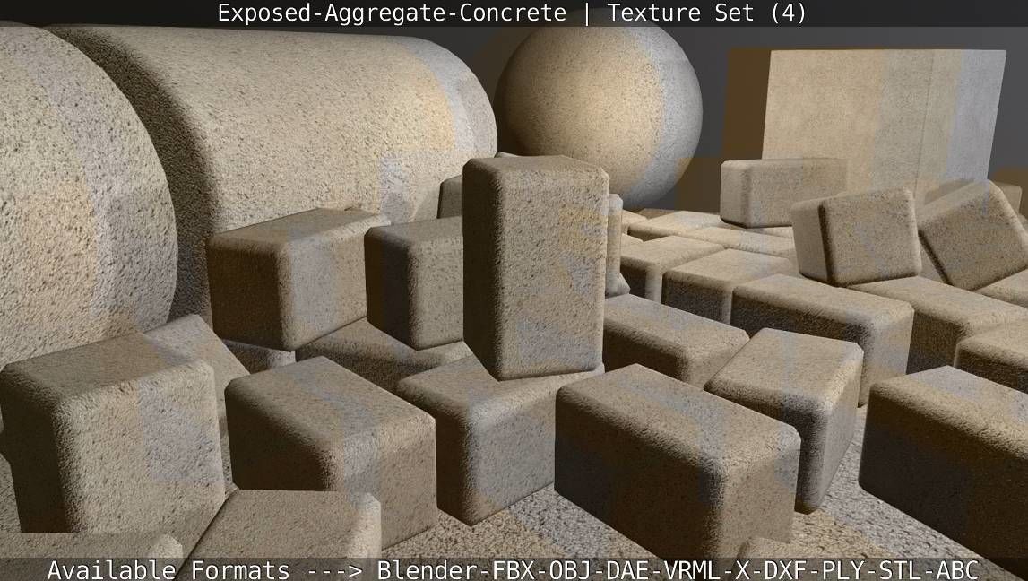 Exposed-Aggregate-Concrete Texture Set - 4 Texture_16