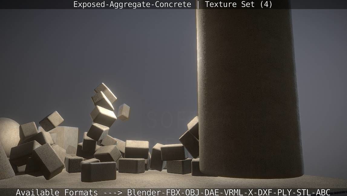 Exposed-Aggregate-Concrete Texture Set - 4 Texture_55