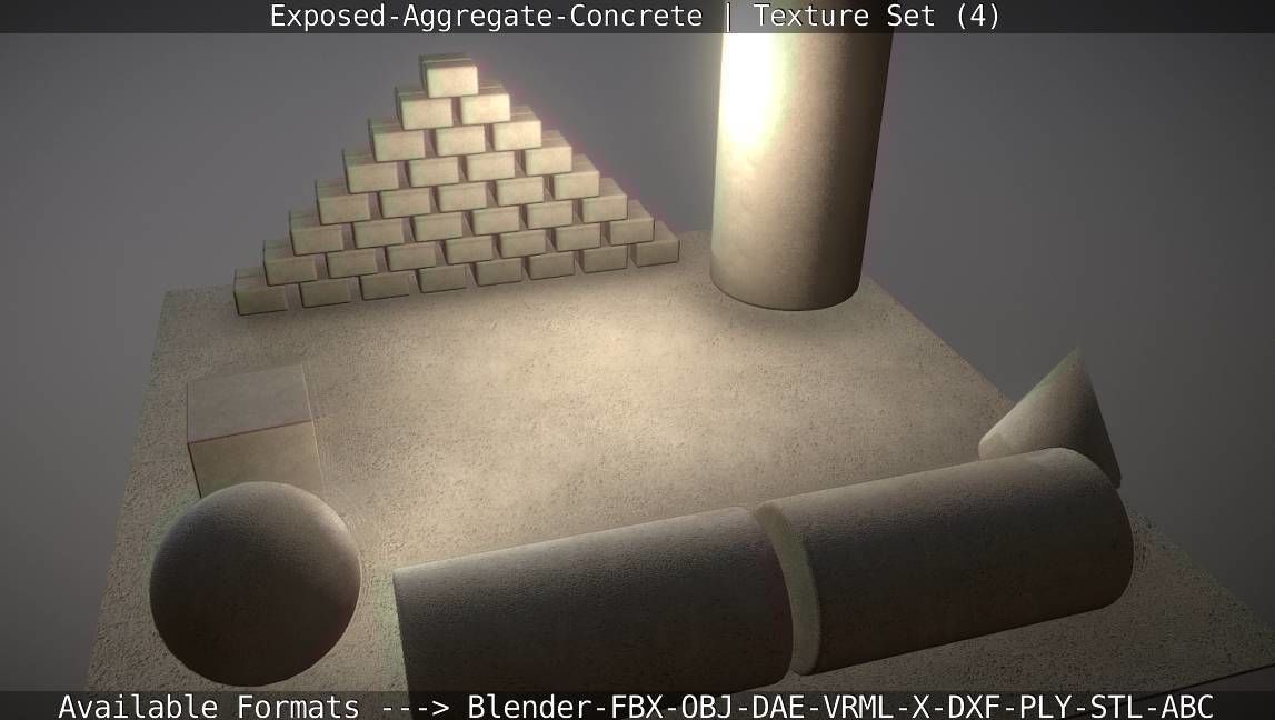 Exposed-Aggregate-Concrete Texture Set - 4 Texture_23