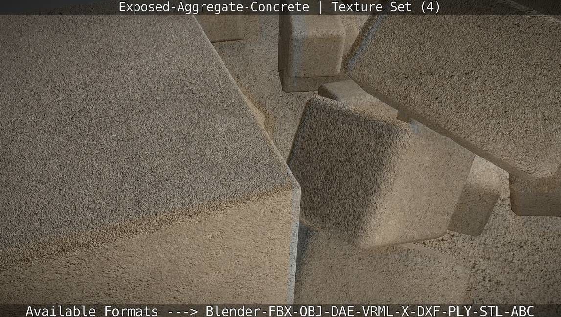 Exposed-Aggregate-Concrete Texture Set - 4 Texture_50