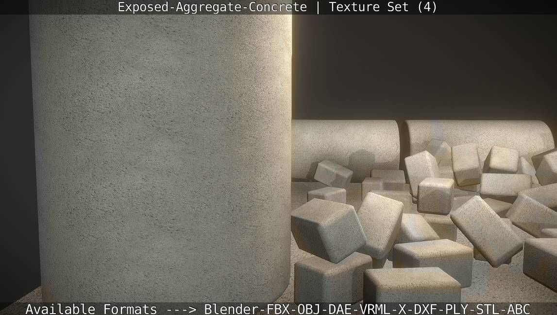 Exposed-Aggregate-Concrete Texture Set - 4 Texture_68