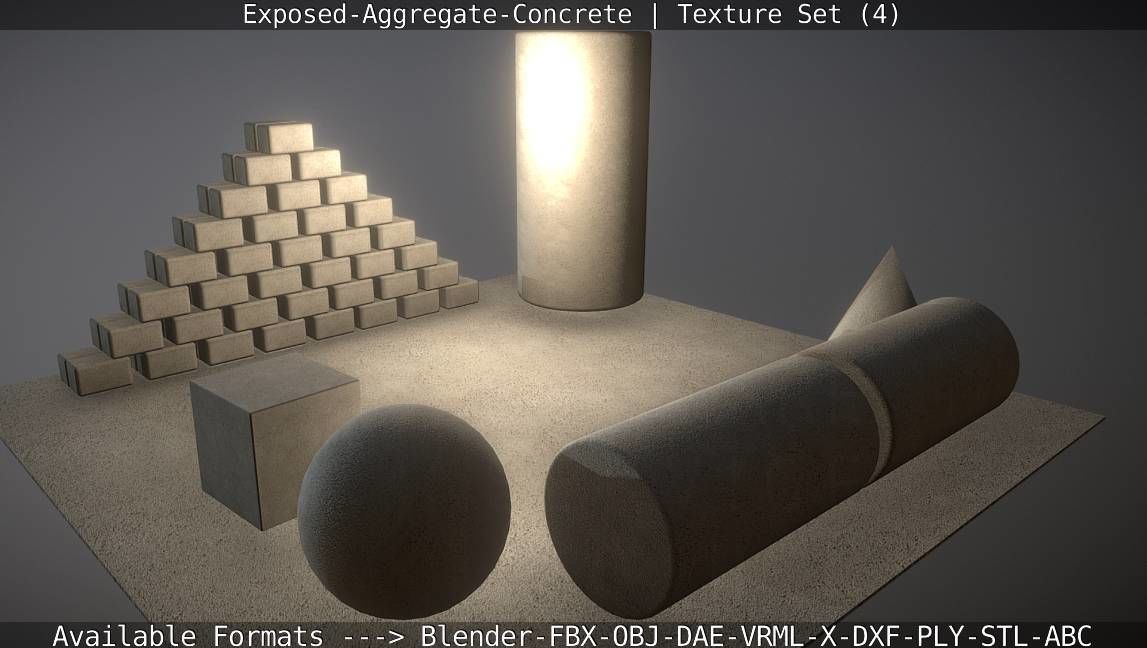 Exposed-Aggregate-Concrete Texture Set - 4 Texture_20