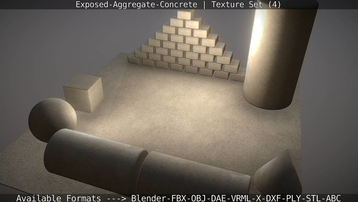 Exposed-Aggregate-Concrete Texture Set - 4 Texture_24