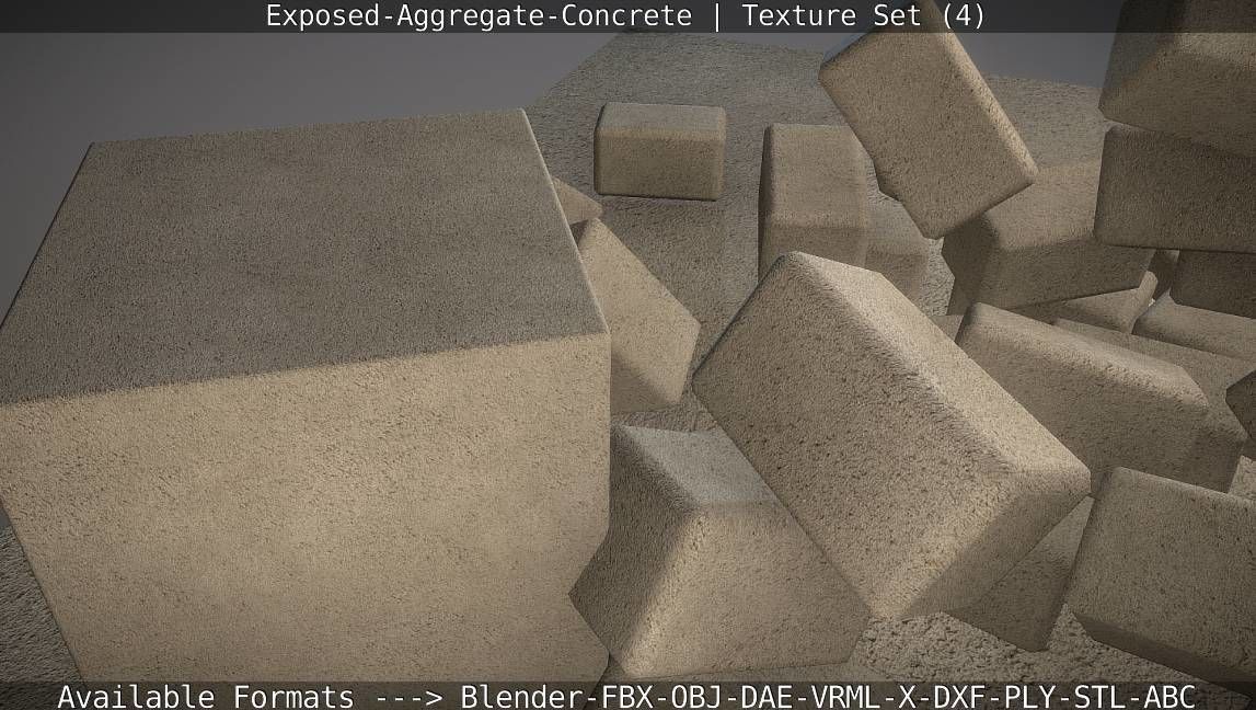 Exposed-Aggregate-Concrete Texture Set - 4 Texture_54