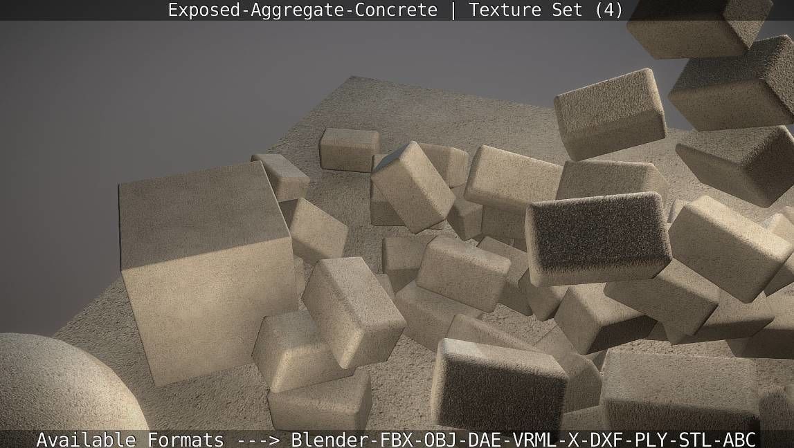 Exposed-Aggregate-Concrete Texture Set - 4 Texture_11