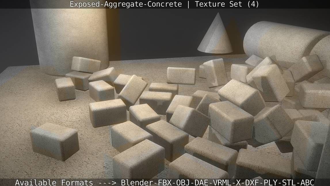 Exposed-Aggregate-Concrete Texture Set - 4 Texture_74