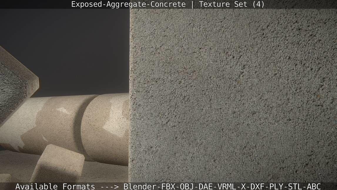 Exposed-Aggregate-Concrete Texture Set - 4 Texture_48