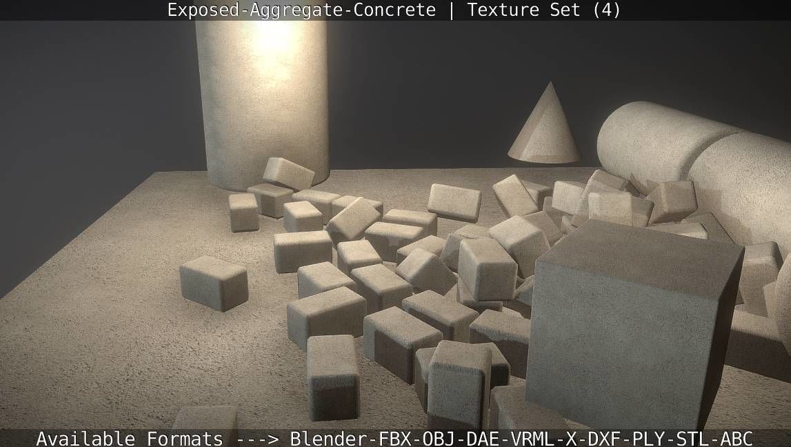 Exposed-Aggregate-Concrete Texture Set - 4 Texture_77