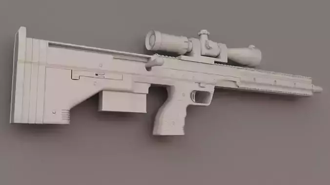DTA SRS Sniper Low-poly 3D model