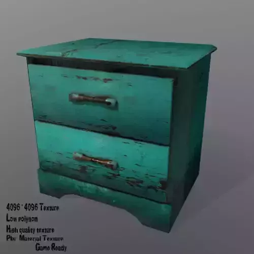 Console teal nightstand with drawers