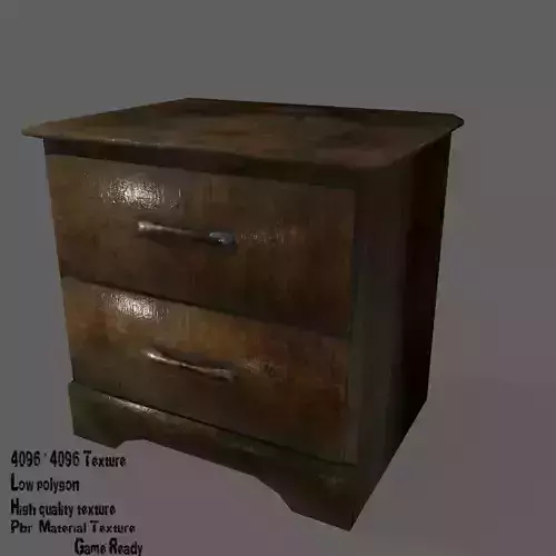 Console wooden nightstand with drawers